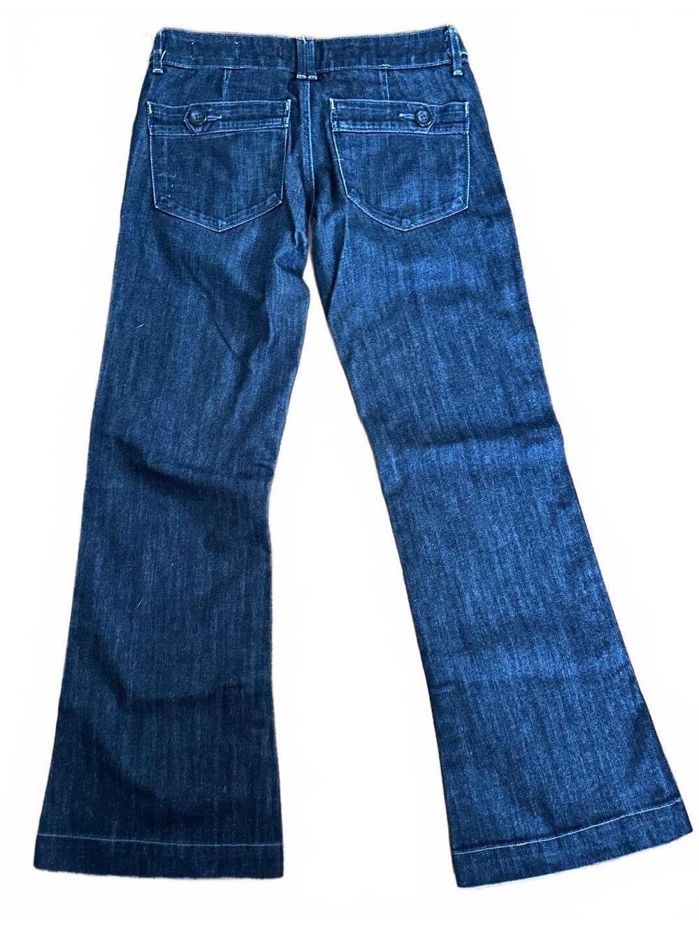 Like New Vintage Gap 2008 Low Rise Wide Leg Trouser Jeans Dark Wash Y2K 25 - Picture 5 of 6